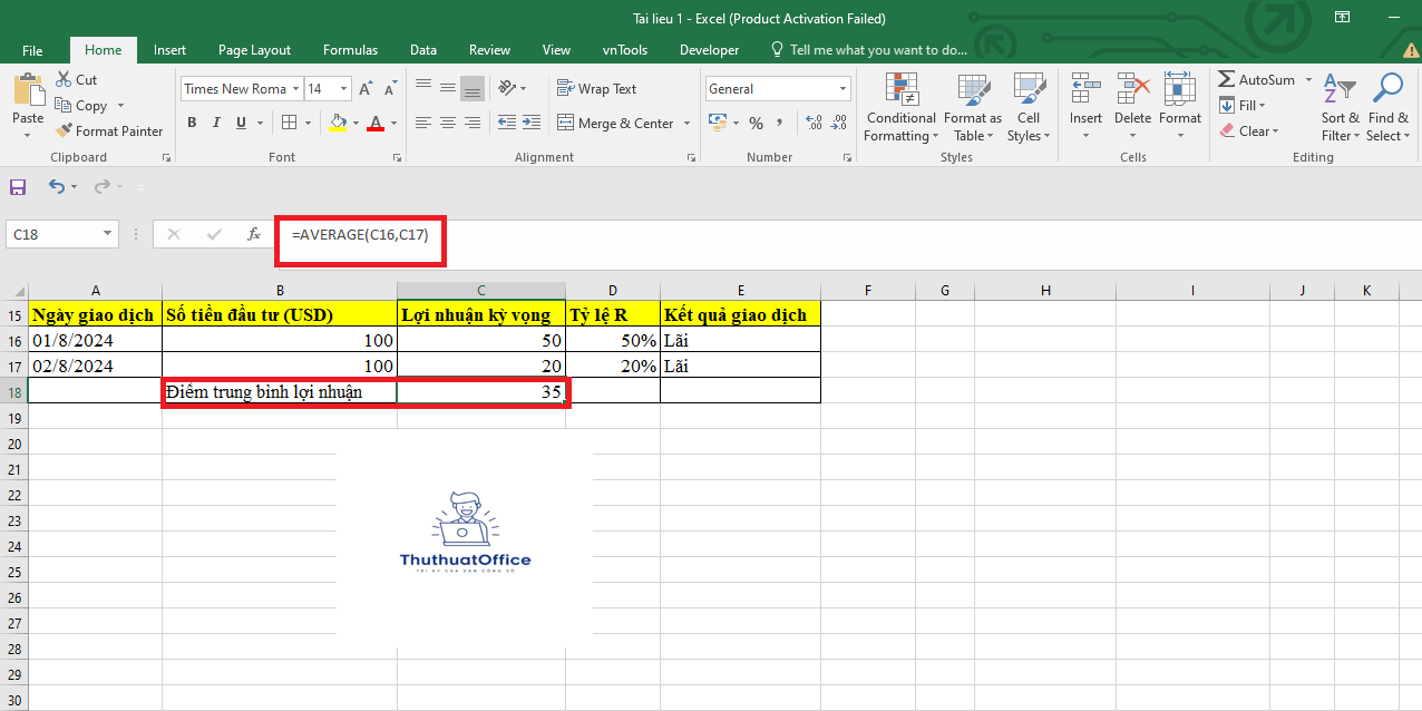 File Excel Quản Lý Vốn Forex Và Tính Điểm Trung Bình Trong Excel 3