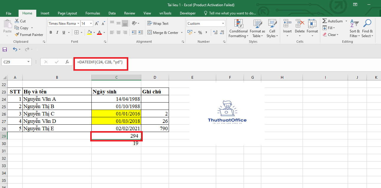 Sử Dụng Hàm Datedif Trong Excel Tính Toán Khoảng Thời Gian Giữa Hai Ngày 4