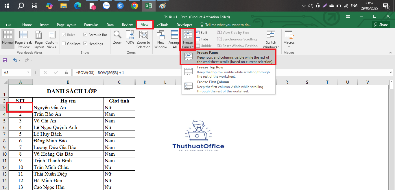Cách Cố Định Ô Trong Excel Hướng Dẫn Từ A Đến Z 2