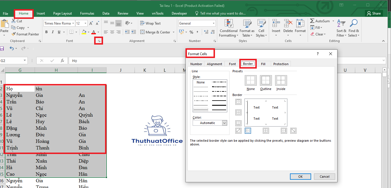 Hướng Dẫn Chi Tiết Từ A-Z Cách Kẻ Ô Trong Excel 1