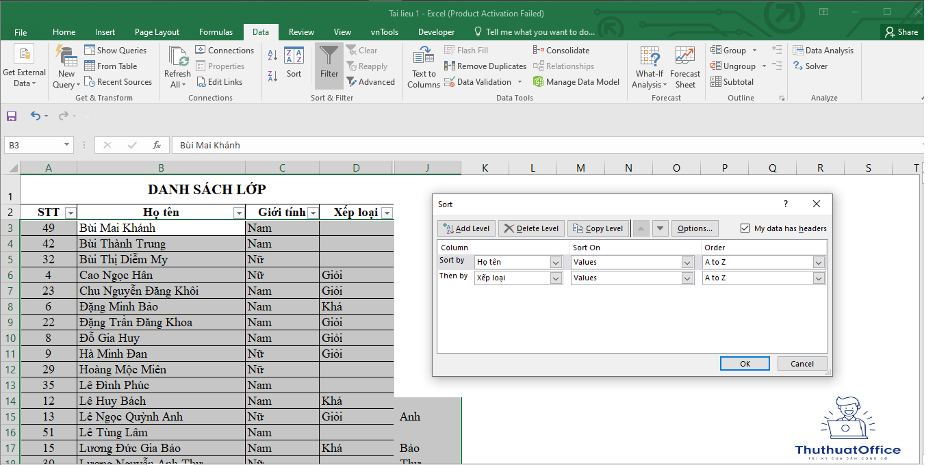 Cách Sắp Xếp Tên Theo ABC Trong Excel Hướng Dẫn Chi Tiết Từ A Đến Z 2