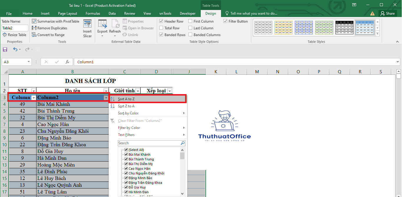 Hướng Dẫn Chi Tiết Từ A Đến Z Cách Sắp Xếp Thứ Tự Trong Excel 5